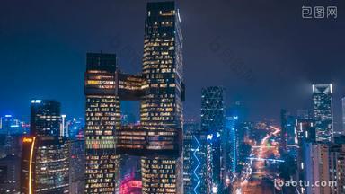 深圳腾讯滨海大厦夜景延时航拍航拍